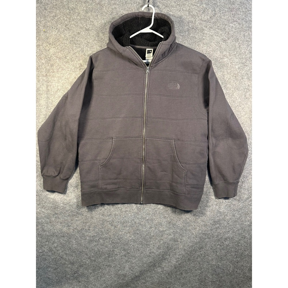 The North Face Mens Charcoal Grey Sherpa Lined Full Zip Hoodie XXL A16E TB3H